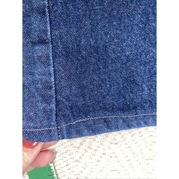 Levis 517 Jeans Men Boot Cut Blue Dark Wash Denim Cotton 35x30 Hemmed Leg 28" - Picture 5 of 11